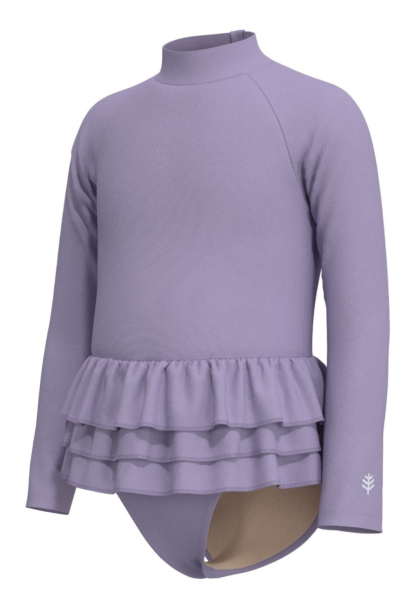 Girl's Kailani Long Sleeve Ruffled Swimsuit | Lavendula - Image 2