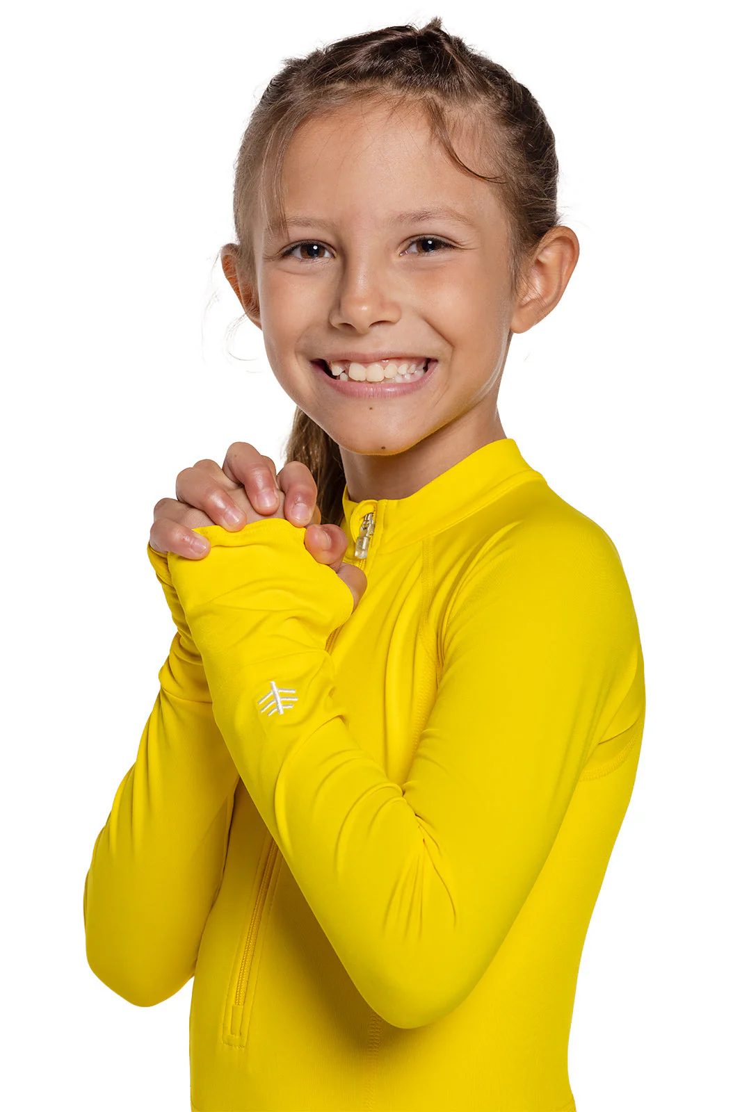 Girl's Koko Long Sleeve Swimsuit | Bold Yellow - Image 5
