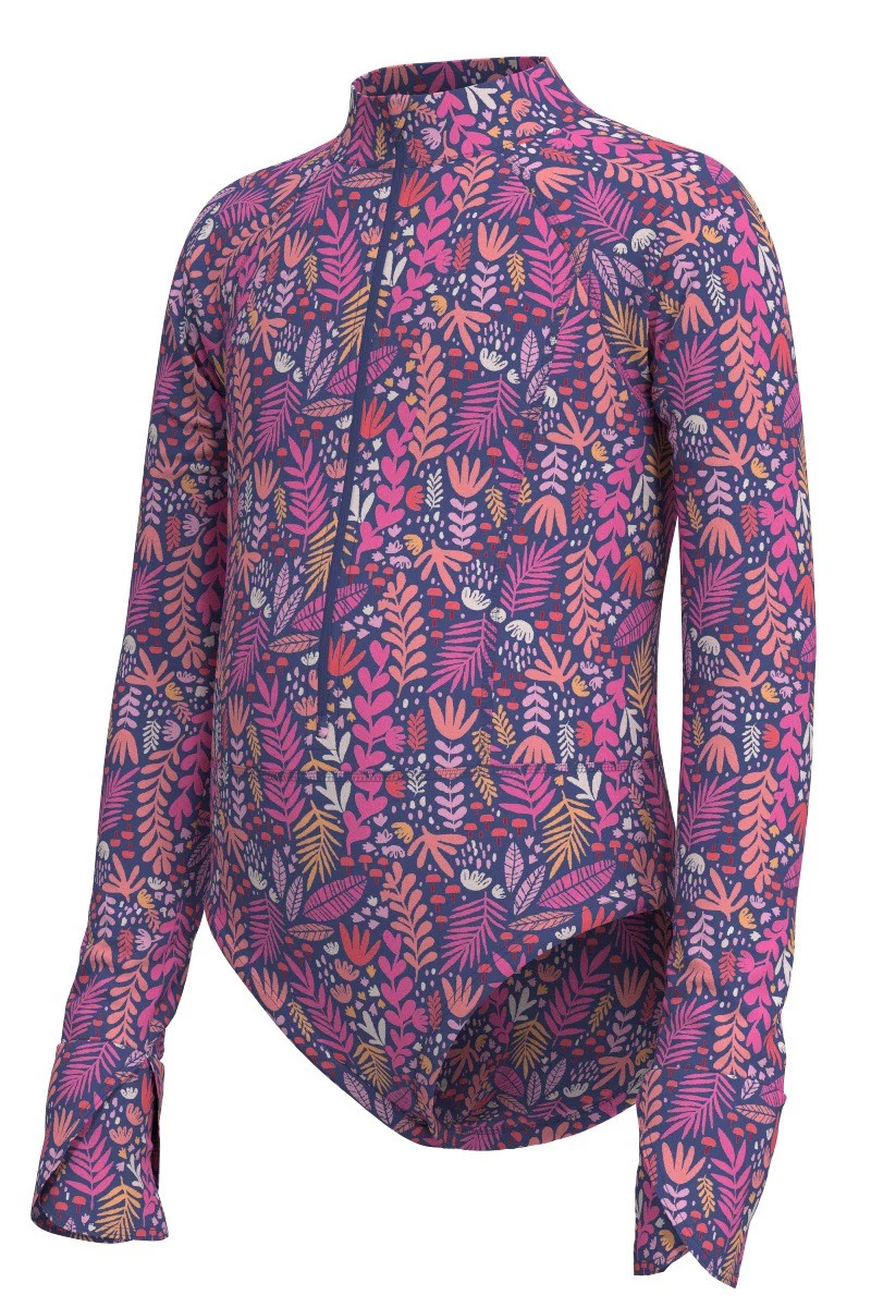 Girl's Koko Long Sleeve Swimsuit | Future Dusk Blooming Forest - Image 2
