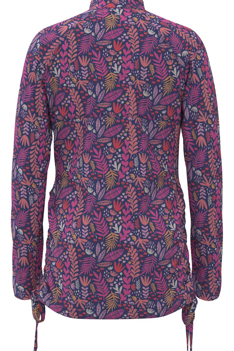 Girl's Lawai Ruche Long Sleeve Swim Shirt | Future Dusk Blooming Forest - Image 5