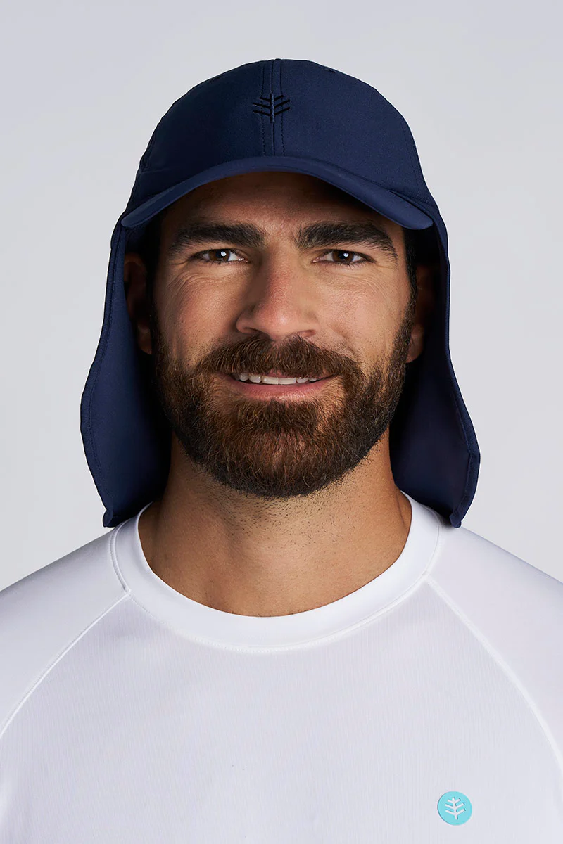 Hayden Chlorine Resistant Pool Cap with Neck Drape | Navy - Image 2