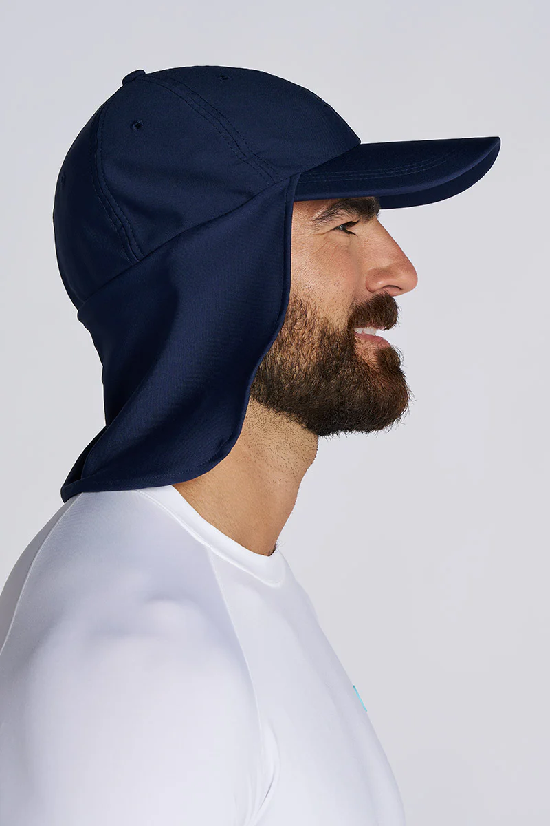 Hayden Chlorine Resistant Pool Cap with Neck Drape | Navy - Image 3
