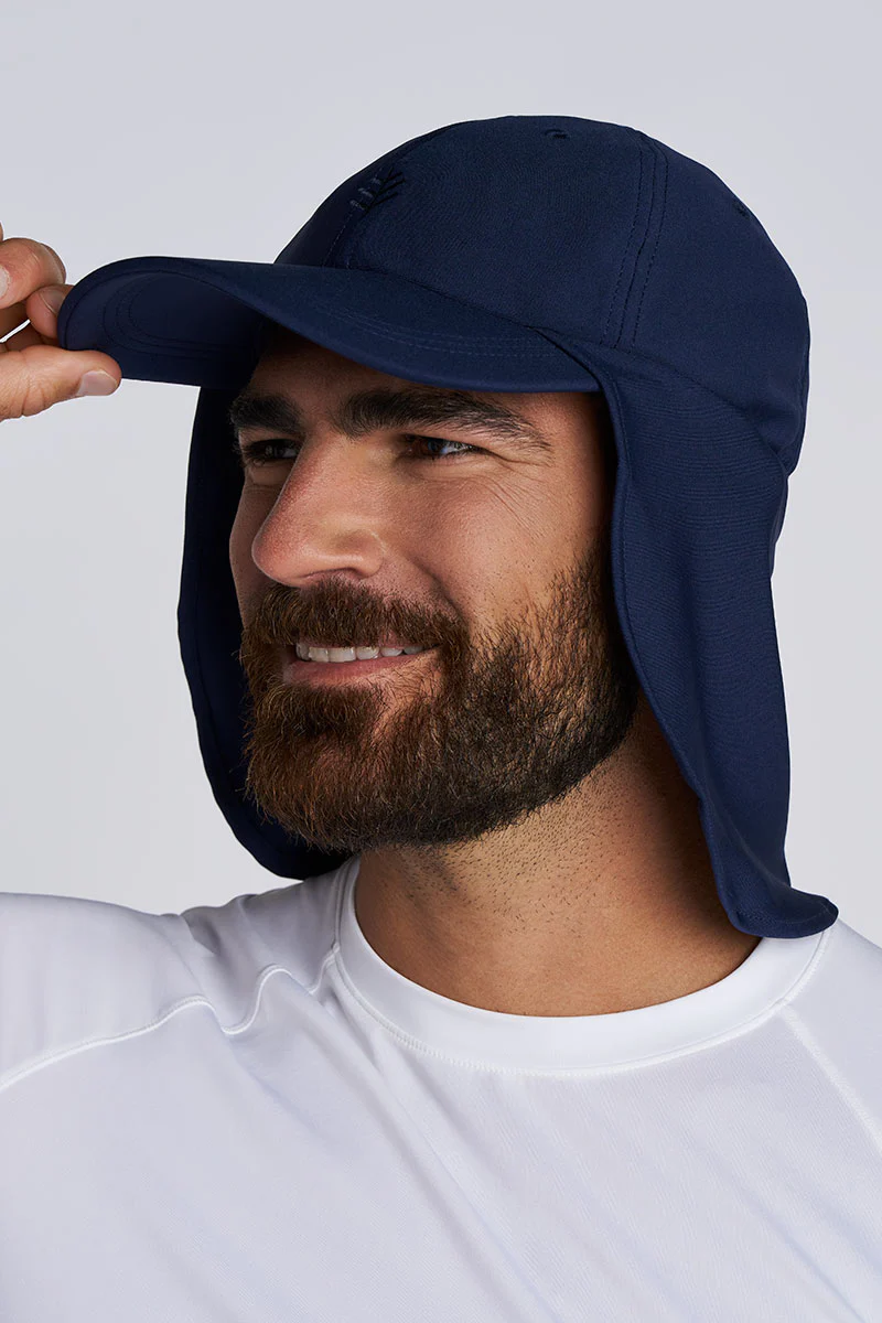 Hayden Chlorine Resistant Pool Cap with Neck Drape | Navy - Image 6