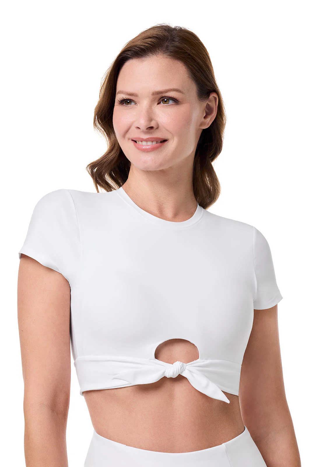 Hibiscus Island Crop Swim Crop Top | White - Image 5