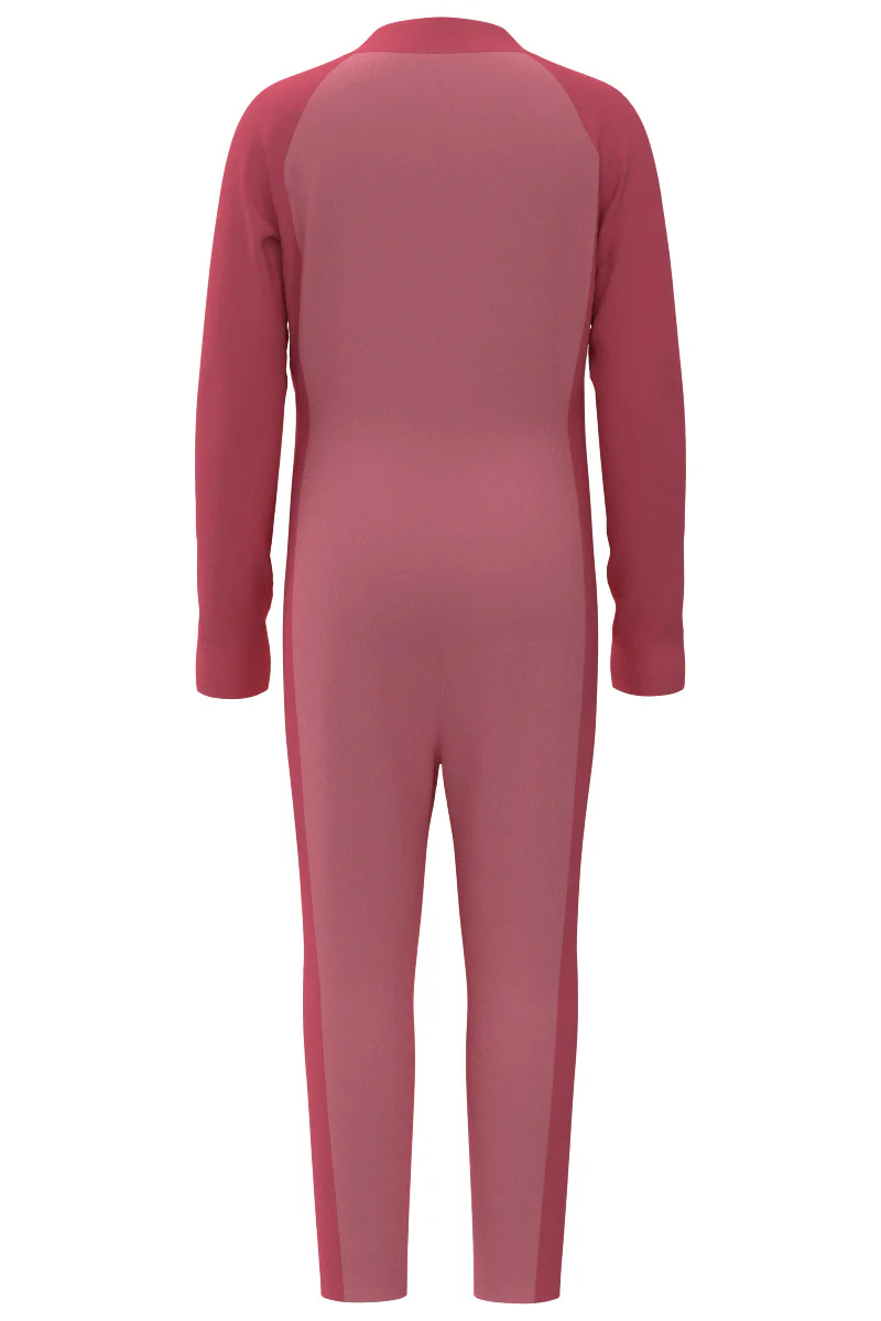Kid's Barracuda Neck-to-Ankle Swimsuit | Flamingo Pink Colorblock - Image 5