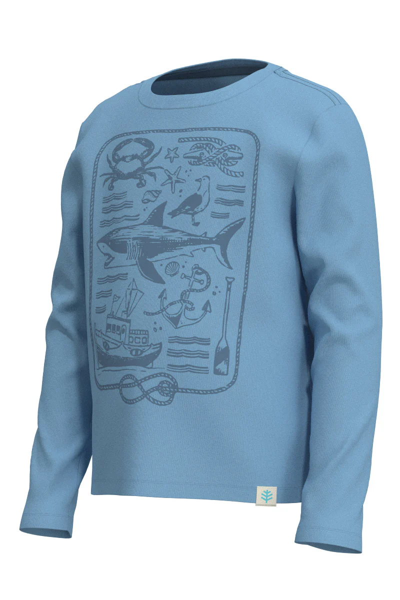 Kid's Coco Plum Everyday Long Sleeve Graphic T-Shirt | Arctic Blue Sea Tales - Image 4