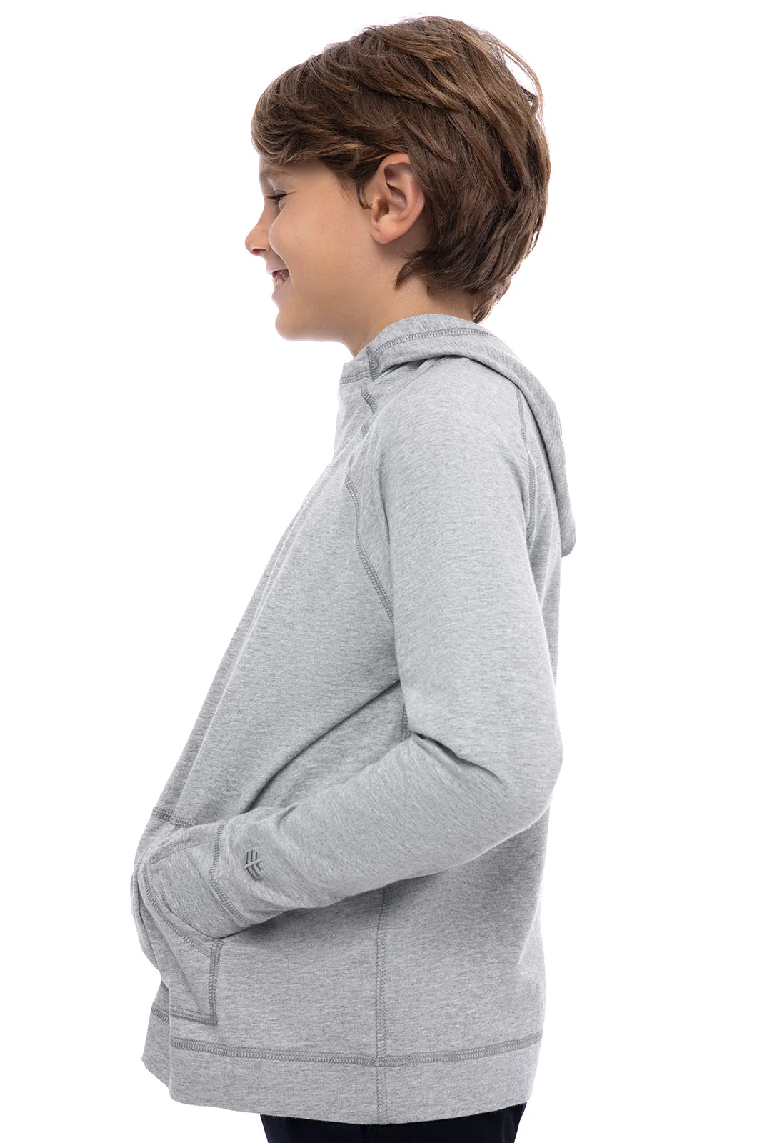 Kid's LumaLeo Hoodie | Grey Heather - Image 3