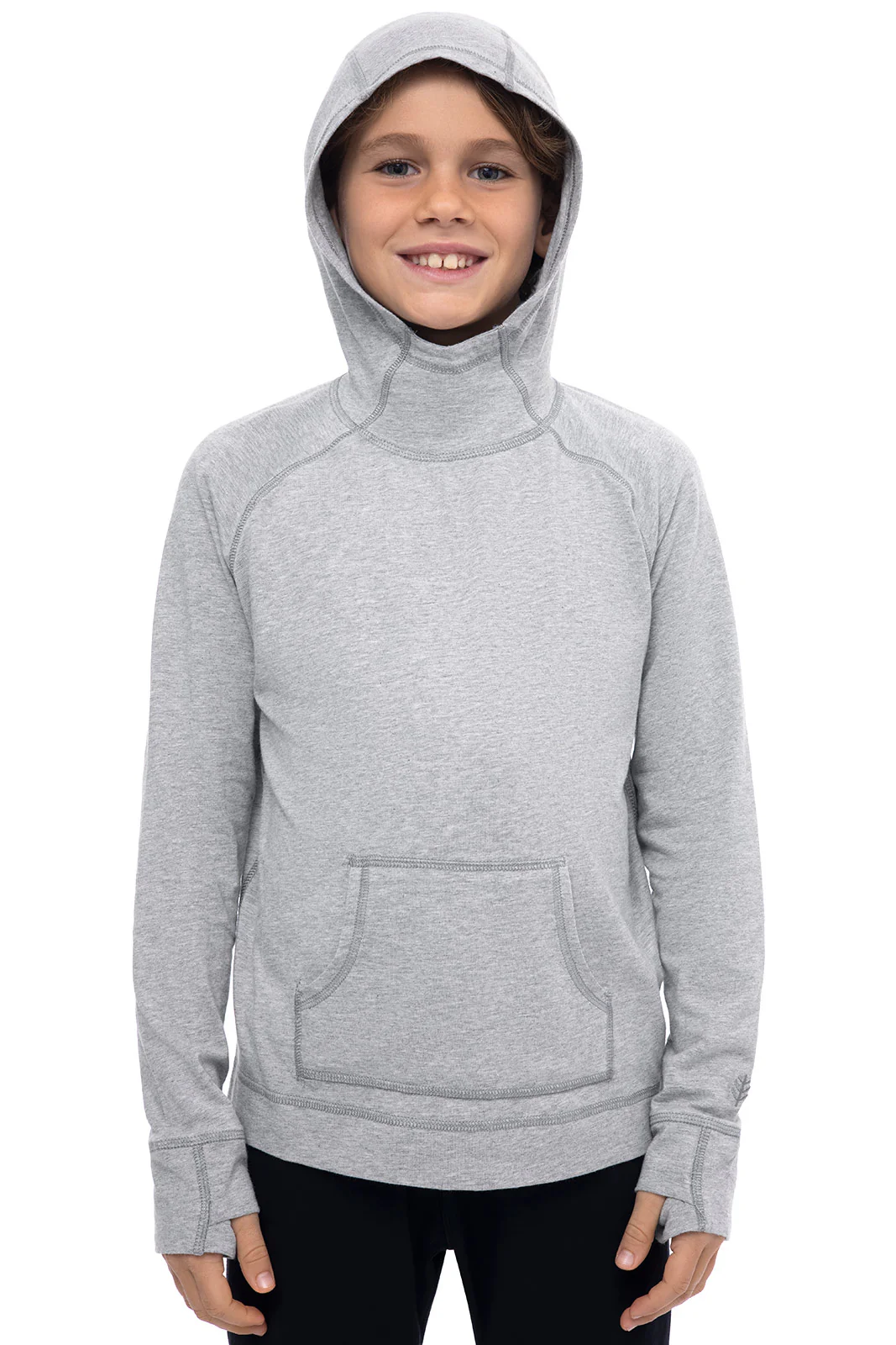 Kid's LumaLeo Hoodie | Grey Heather - Image 5
