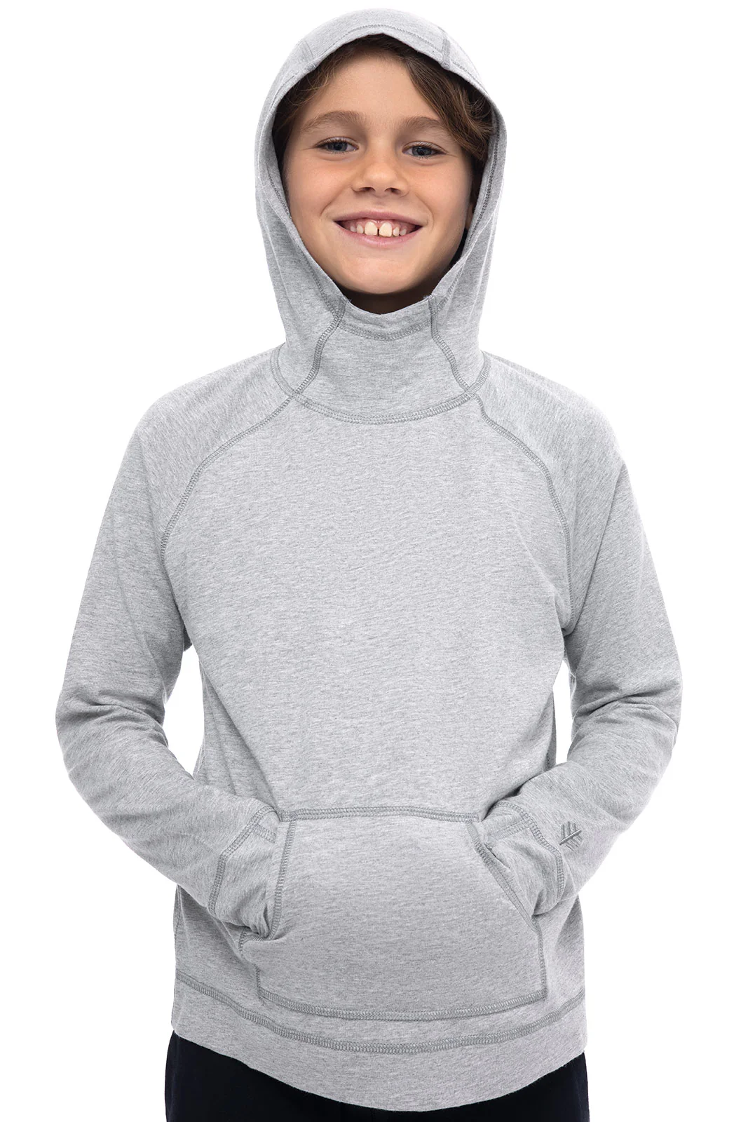 Kid's LumaLeo Hoodie | Grey Heather - Image 6