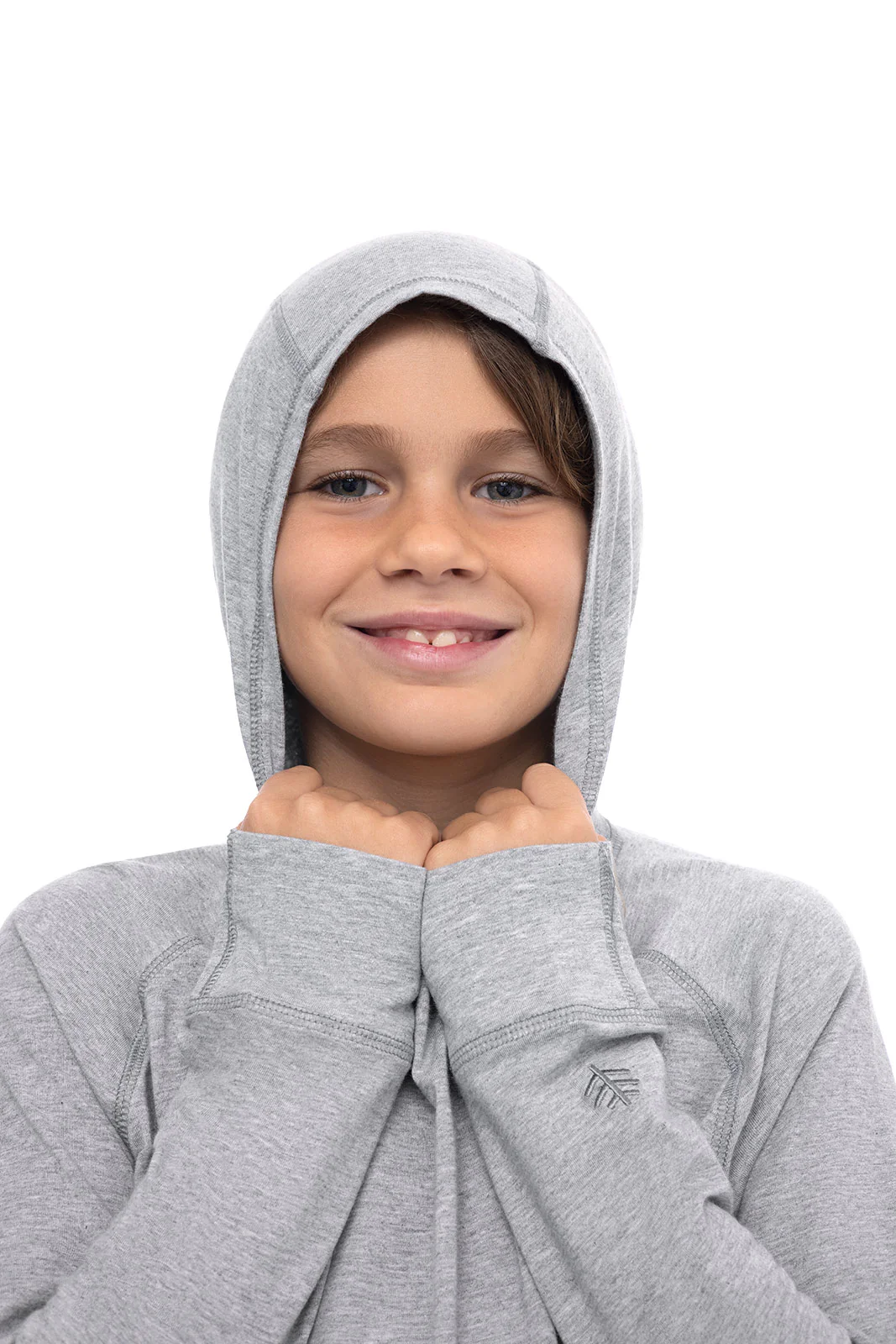 Kid's LumaLeo Hoodie | Grey Heather - Image 7