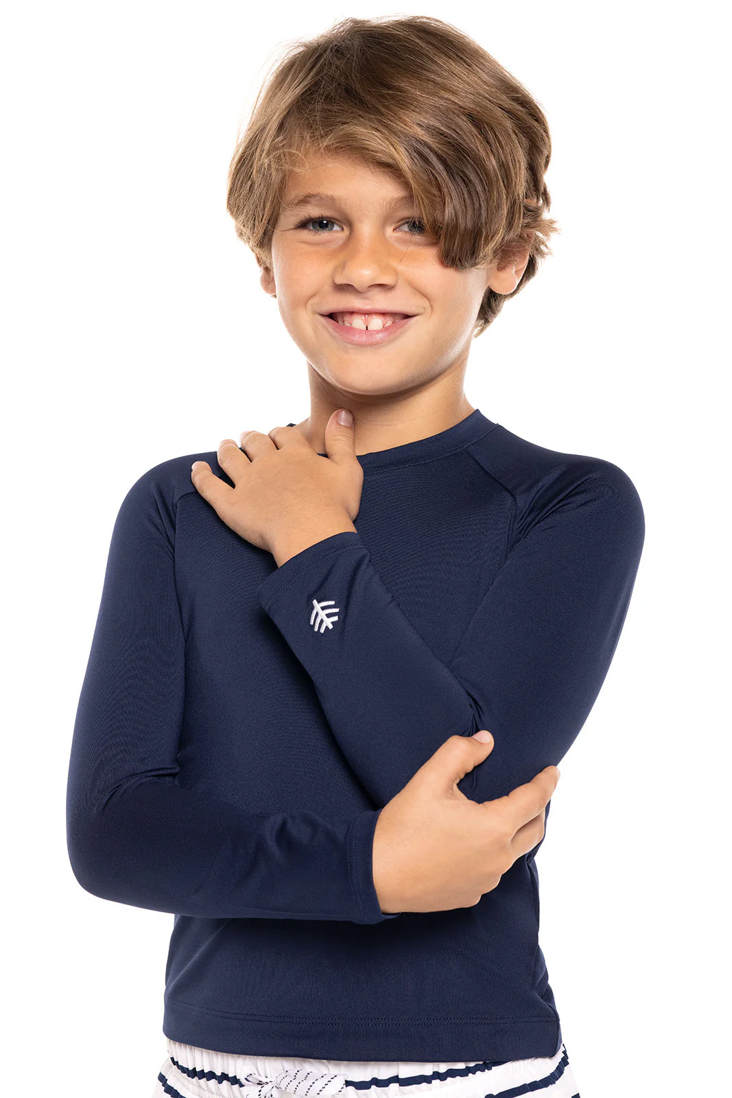 Kid's Sandshark Long Sleeve Surf Shirt | Navy - Image 5