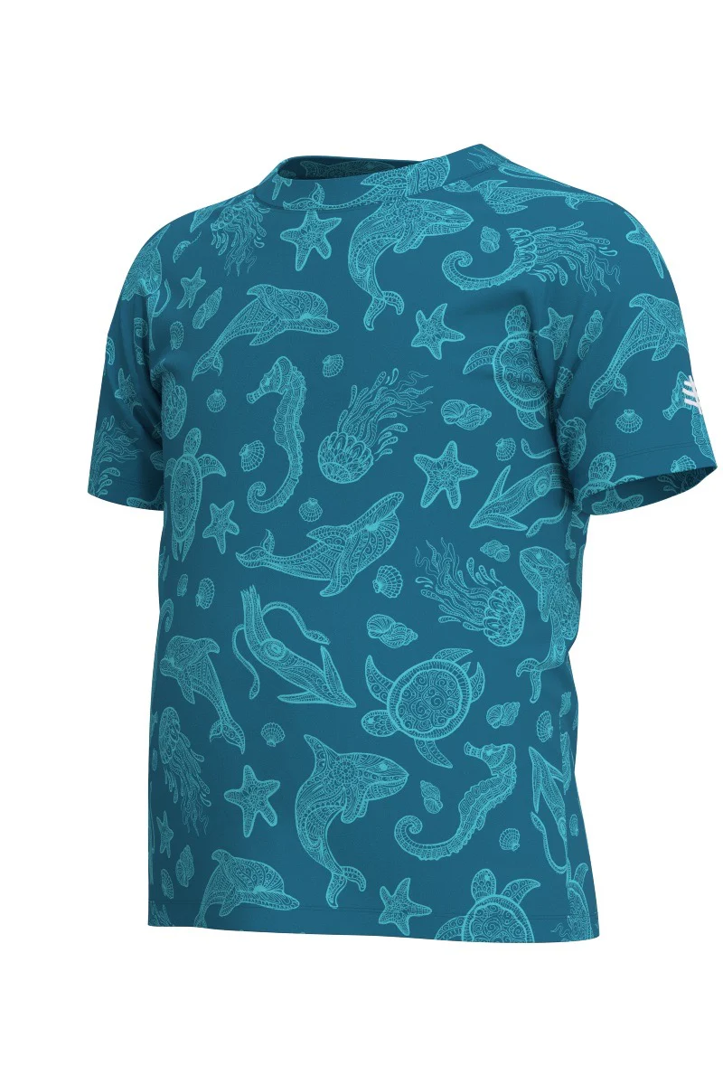 Kid's Sandshark Short Sleeve Surf Shirt | Bluejay Ocean Animals - Image 2