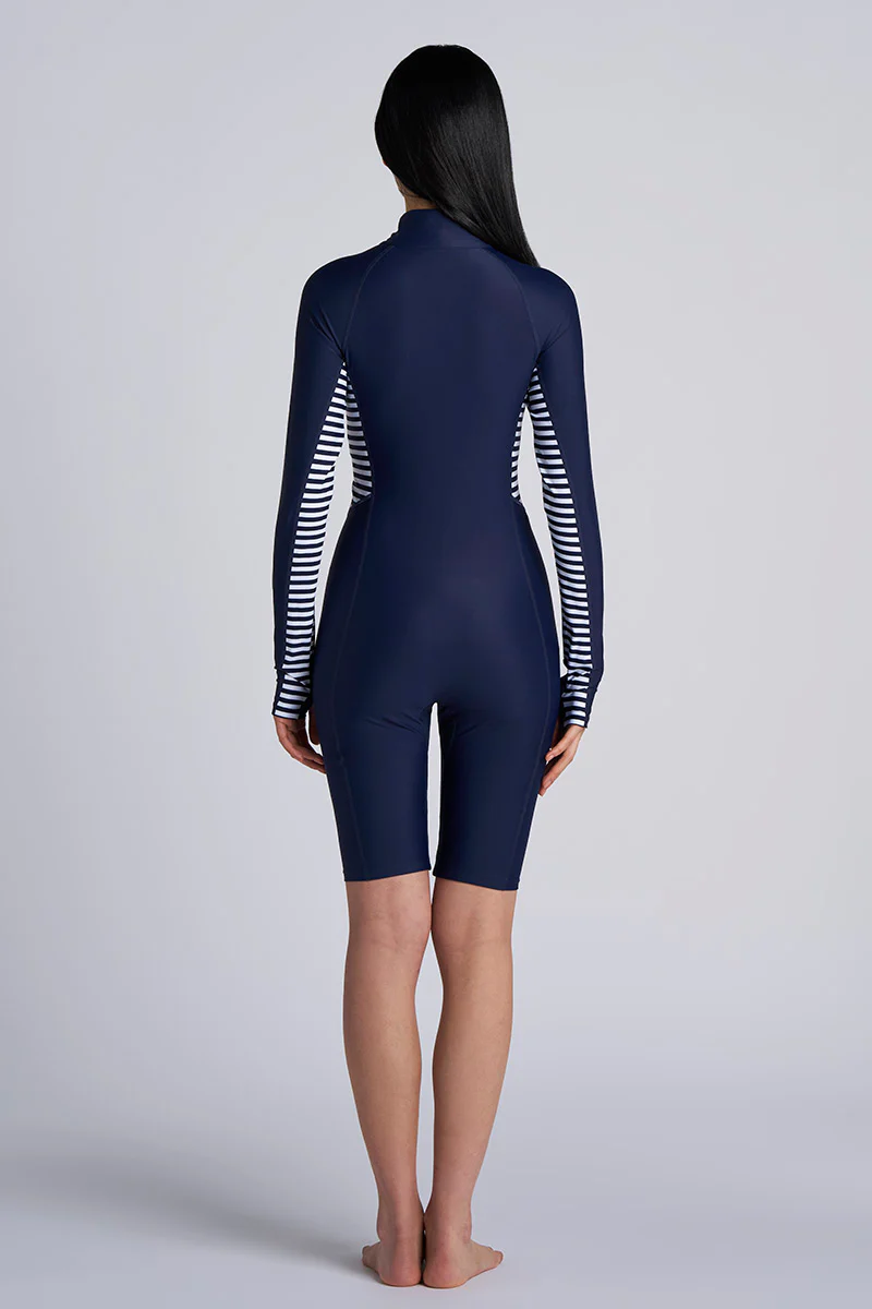Women's Alana Knee Length Long Sleeve Swimsuit | Navy - Image 4