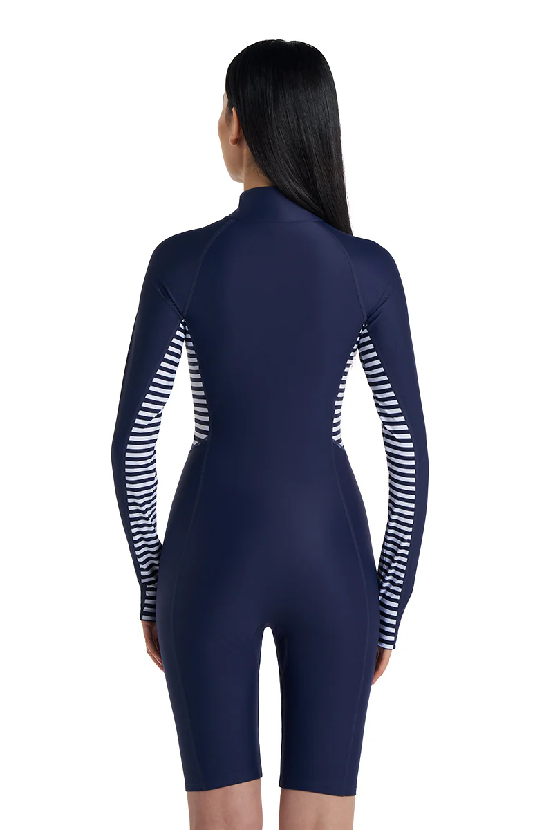 Women's Alana Knee Length Long Sleeve Swimsuit | Navy - Image 8