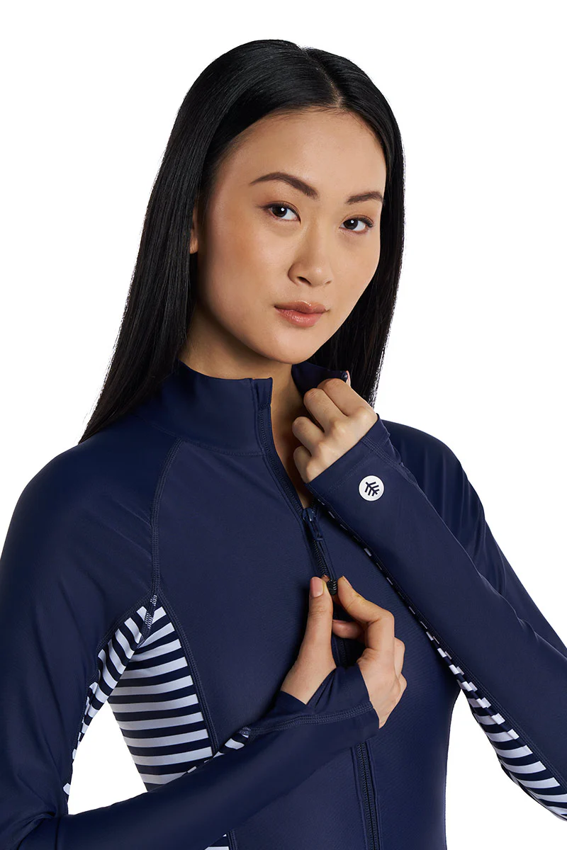Women's Alana Knee Length Long Sleeve Swimsuit | Navy - Image 9