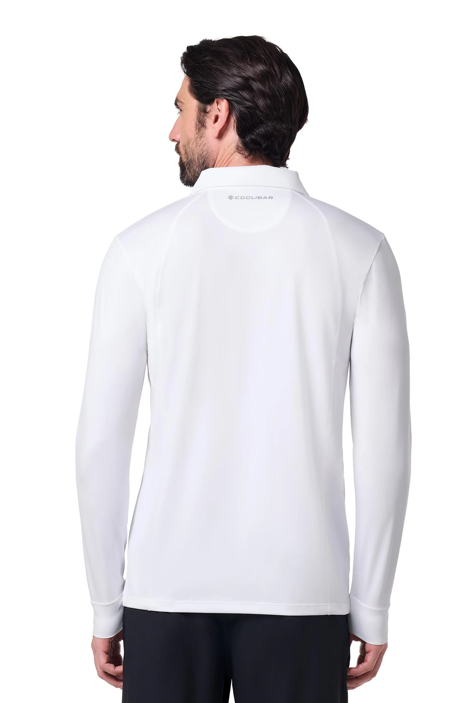 Men's 19th Hole Drive Long Sleeve Golf Polo | White - Image 4