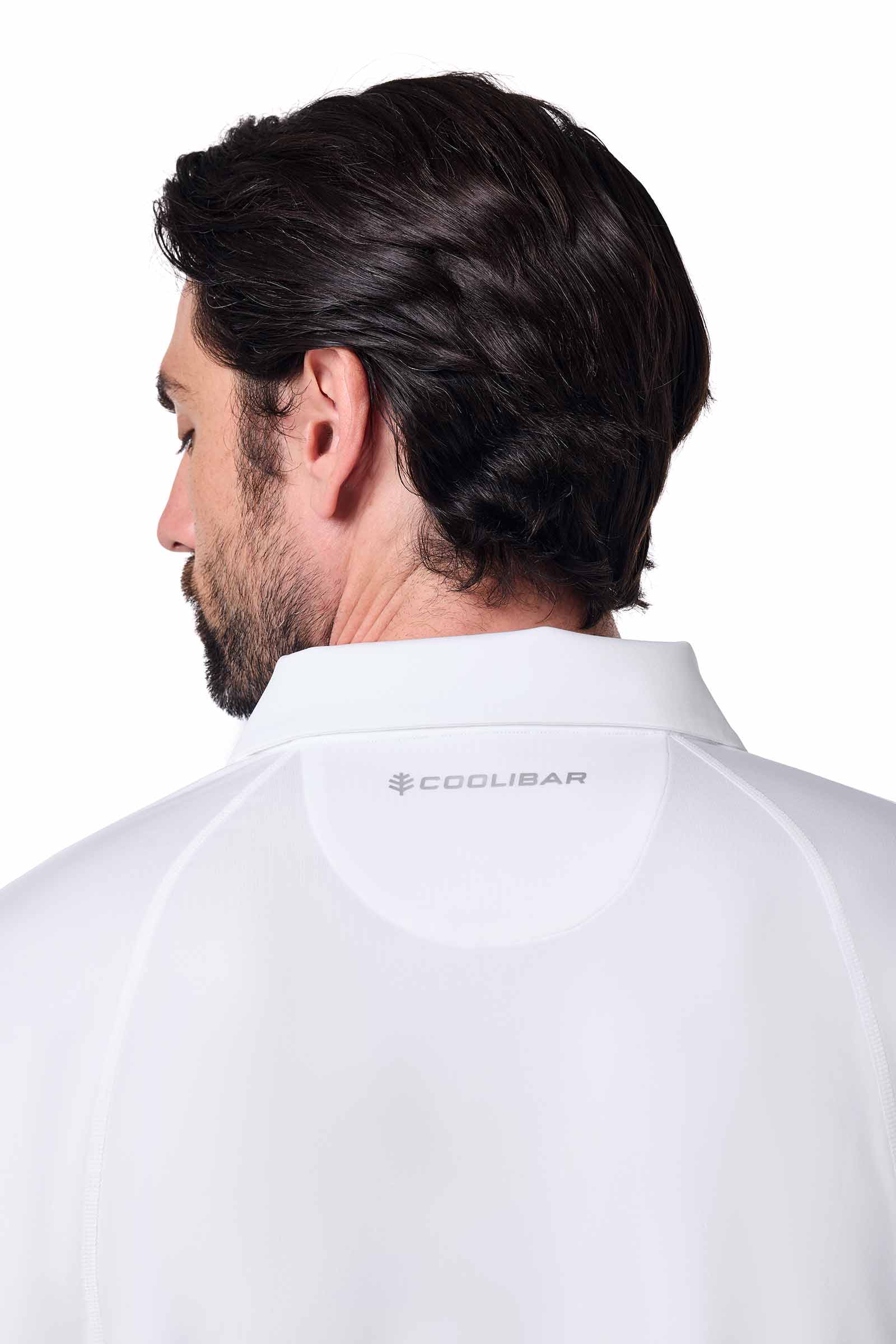 Men's 19th Hole Drive Long Sleeve Golf Polo | White - Image 5