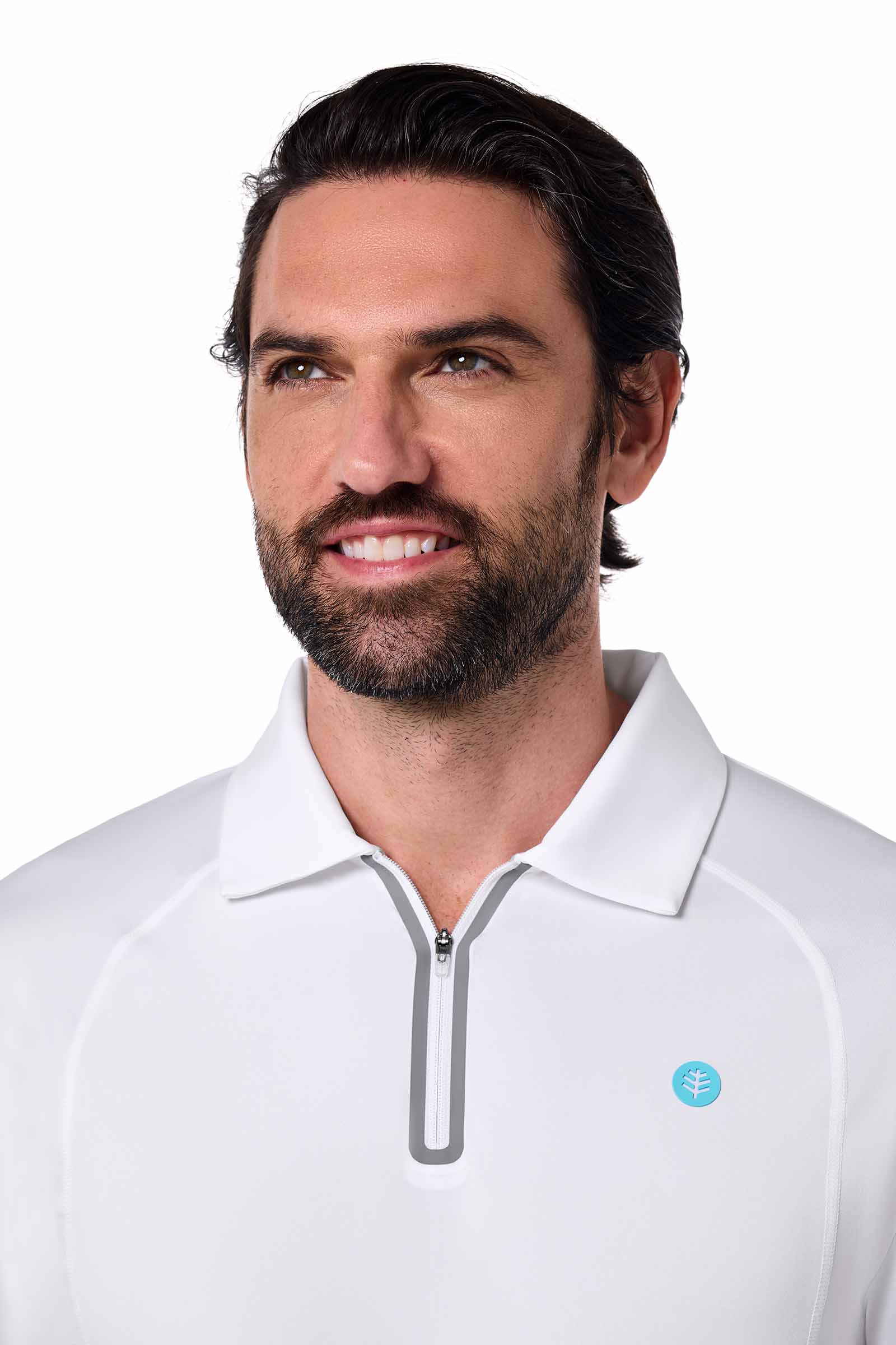 Men's 19th Hole Drive Long Sleeve Golf Polo | White - Image 6