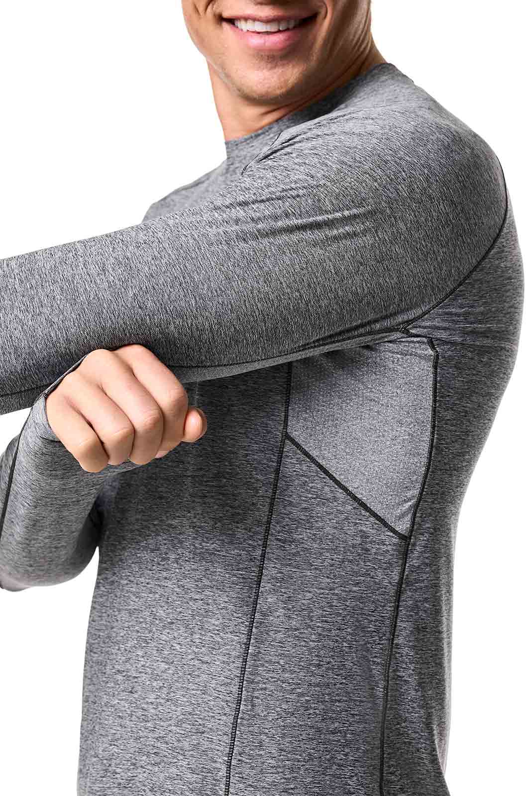 Men's Agility Long Sleeve Performance T-shirt | Charcoal Heather - Image 6