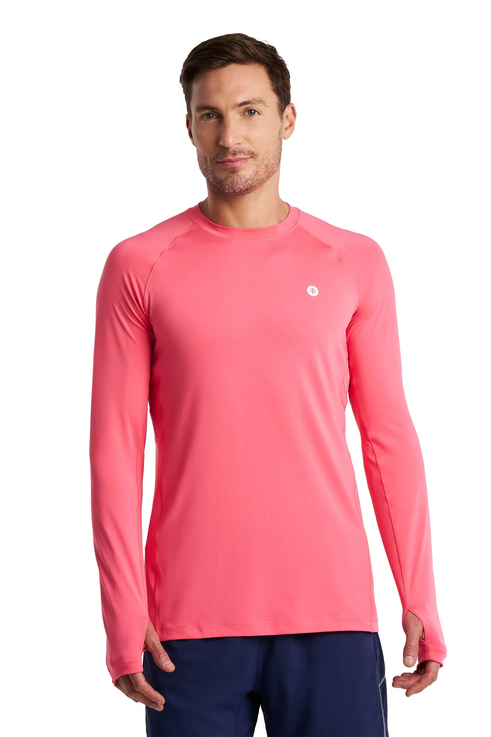 Men's Agility Long Sleeve Performance T-shirt | Sunkist Coral - Image 3