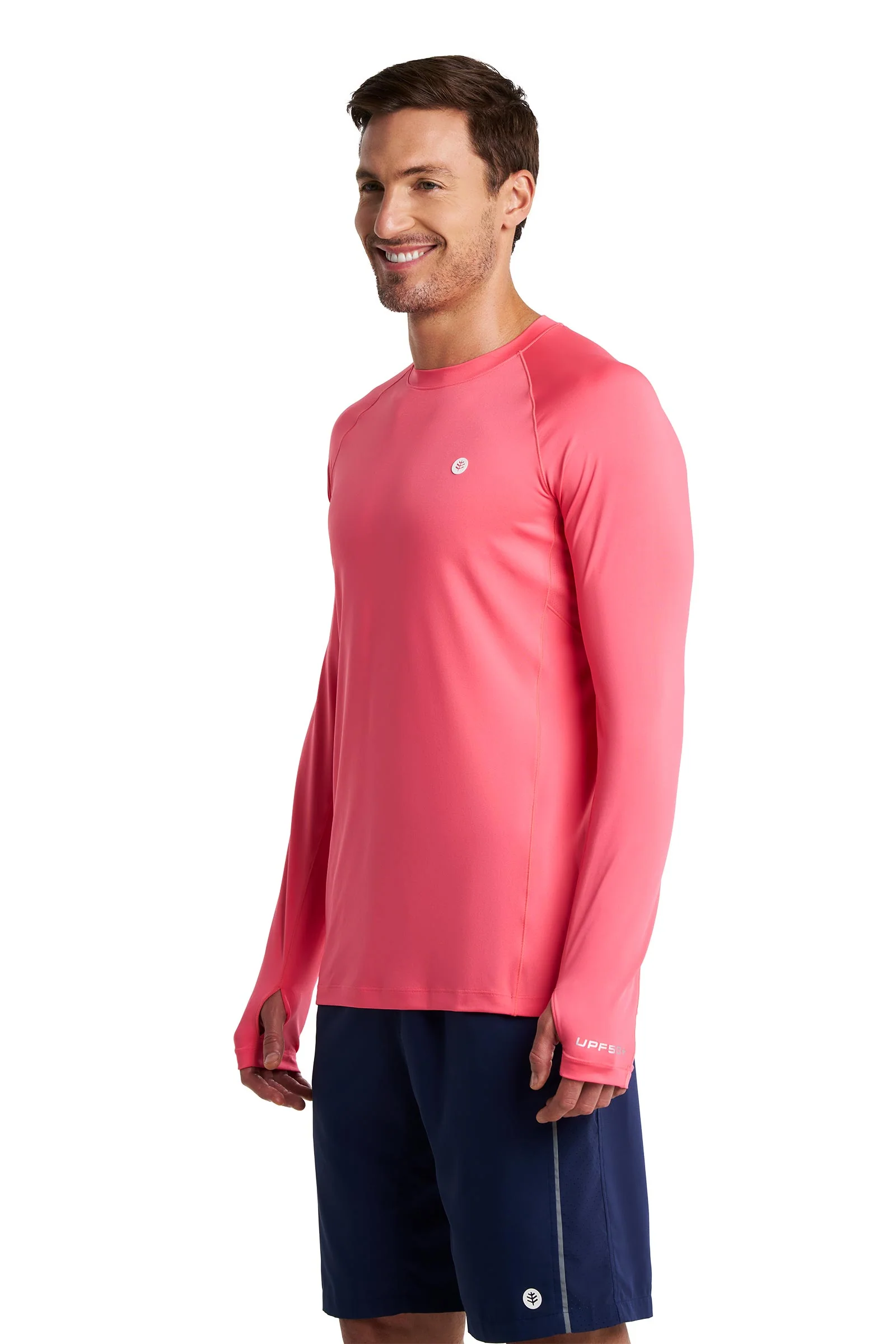 Men's Agility Long Sleeve Performance T-shirt | Sunkist Coral - Image 5