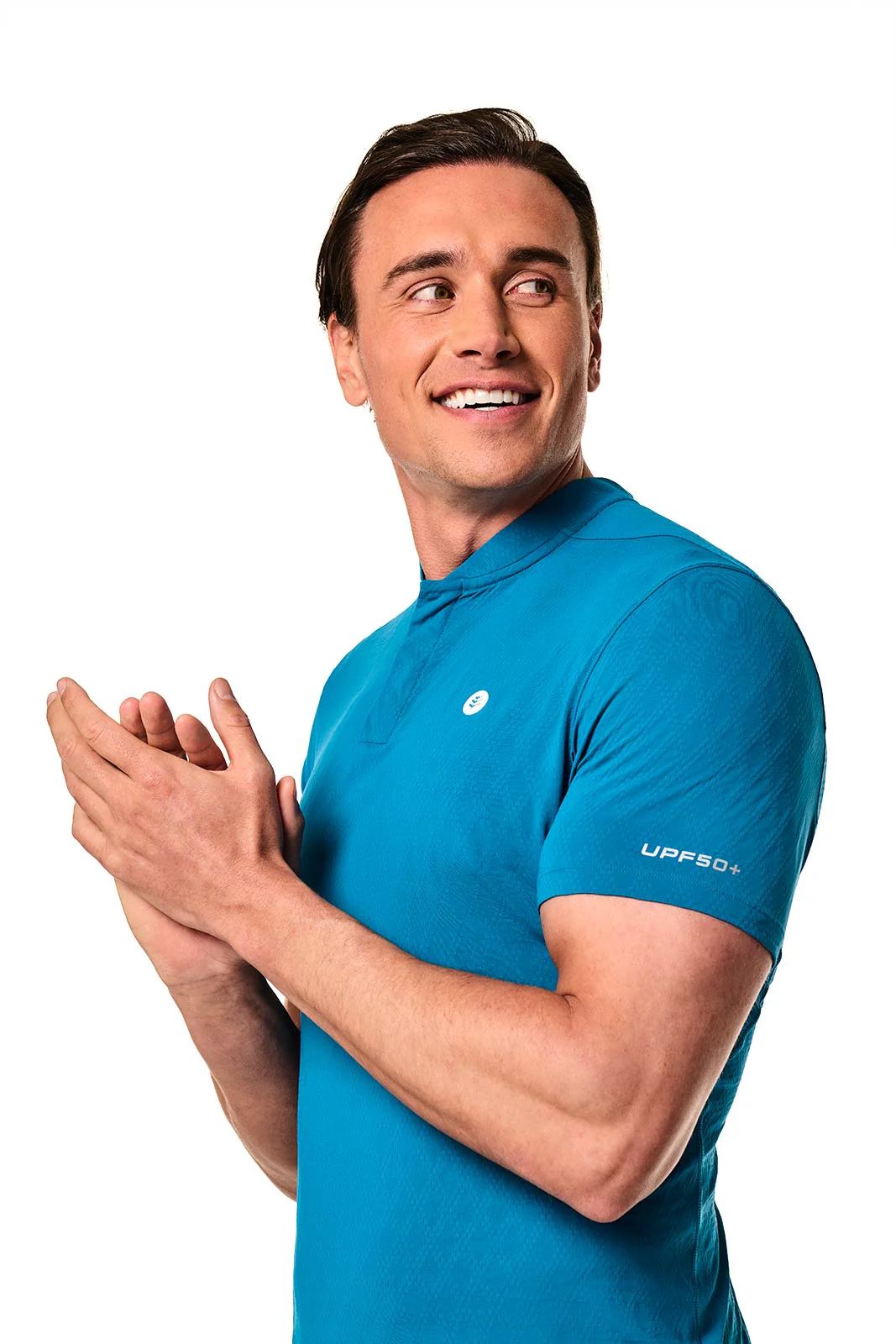 CourtLight Mock Neck Tennis Top | Bluejay Diamond Jacquard - Image 4