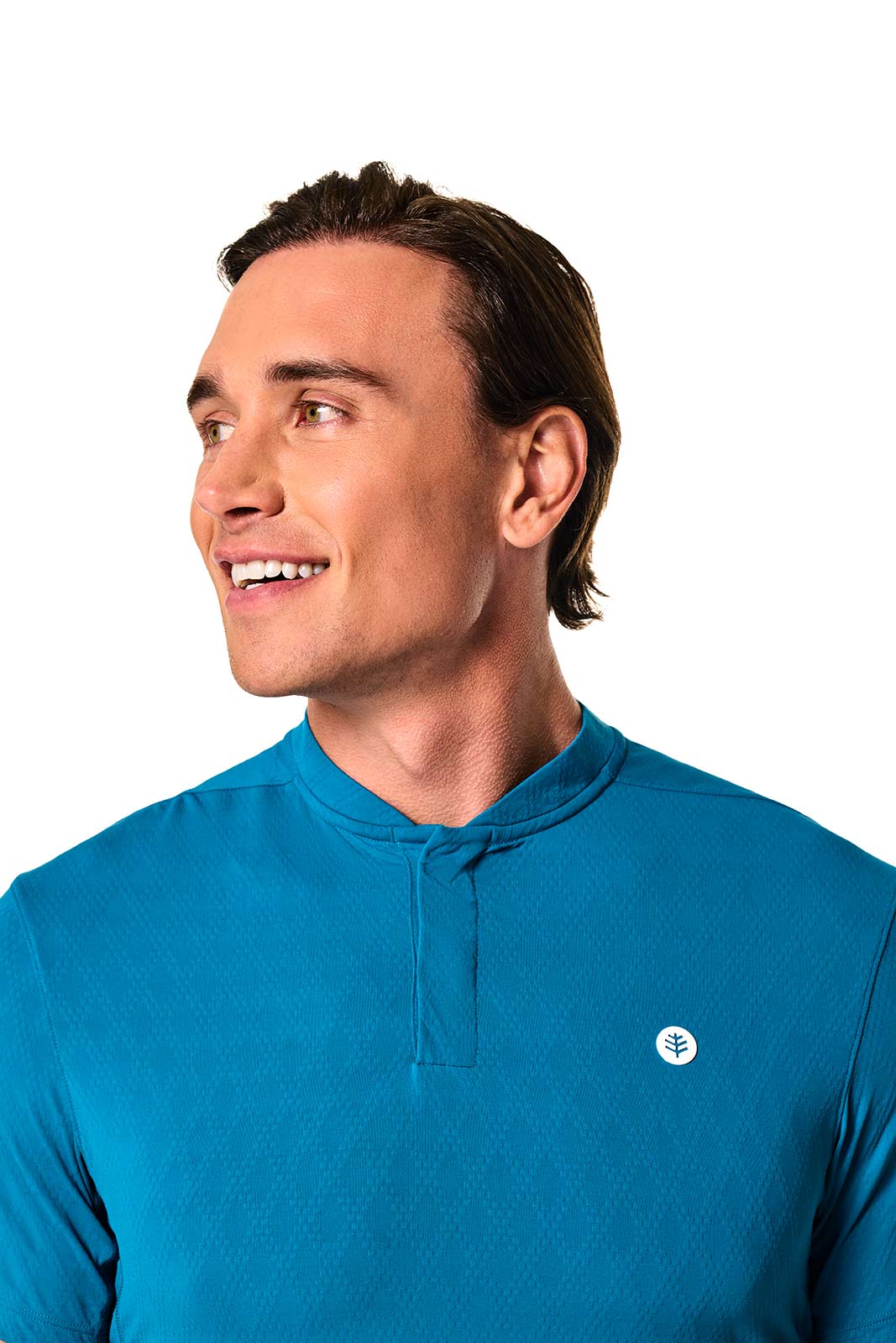 CourtLight Mock Neck Tennis Top | Bluejay Diamond Jacquard - Image 5