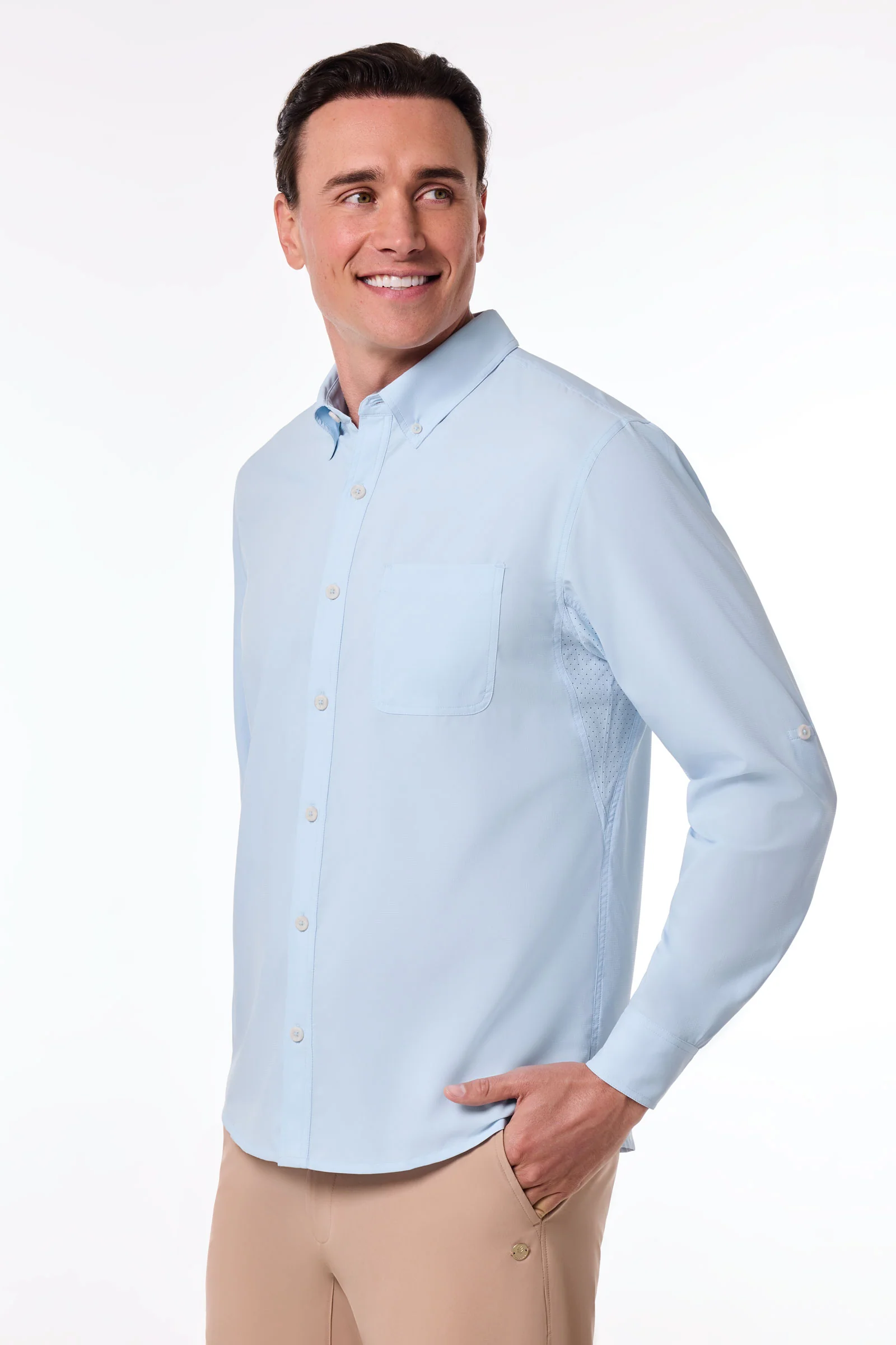 Men's Aricia Long Sleeve Shirt | Light Blue - Image 3