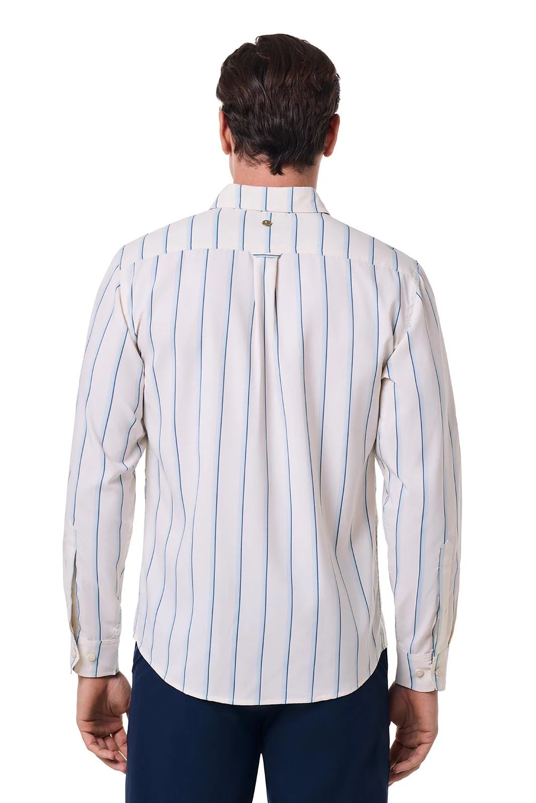 Men's Aricia Long Sleeve Shirt | Pearl/Skyride Stripe - Image 4