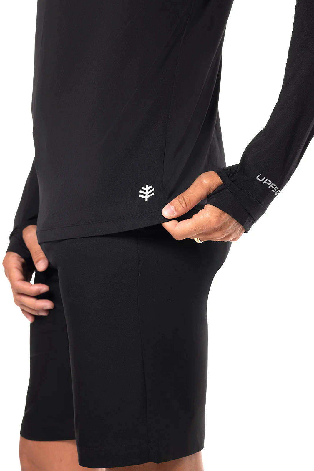 Men's Arobello Long Sleeve Golf Polo | Black Diamond Jacquard - Image 6