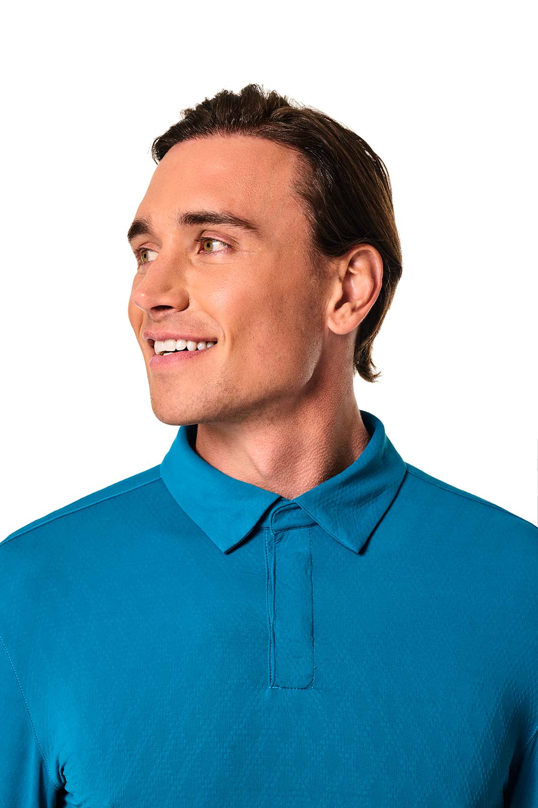 Men's Arobello Long Sleeve Golf Polo | Bluejay Diamond Jacquard - Image 5