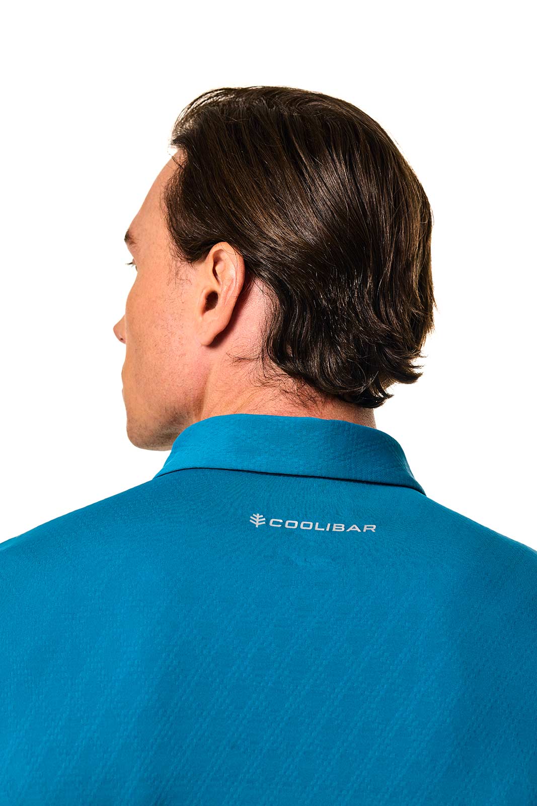Men's Arobello Long Sleeve Golf Polo | Bluejay Diamond Jacquard - Image 6