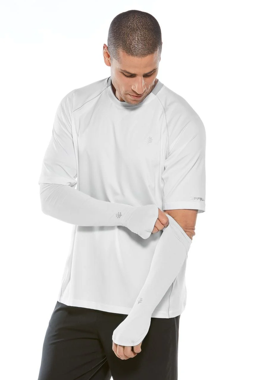 Men's Backspin Performance Arm Sleeves | White - Image 2