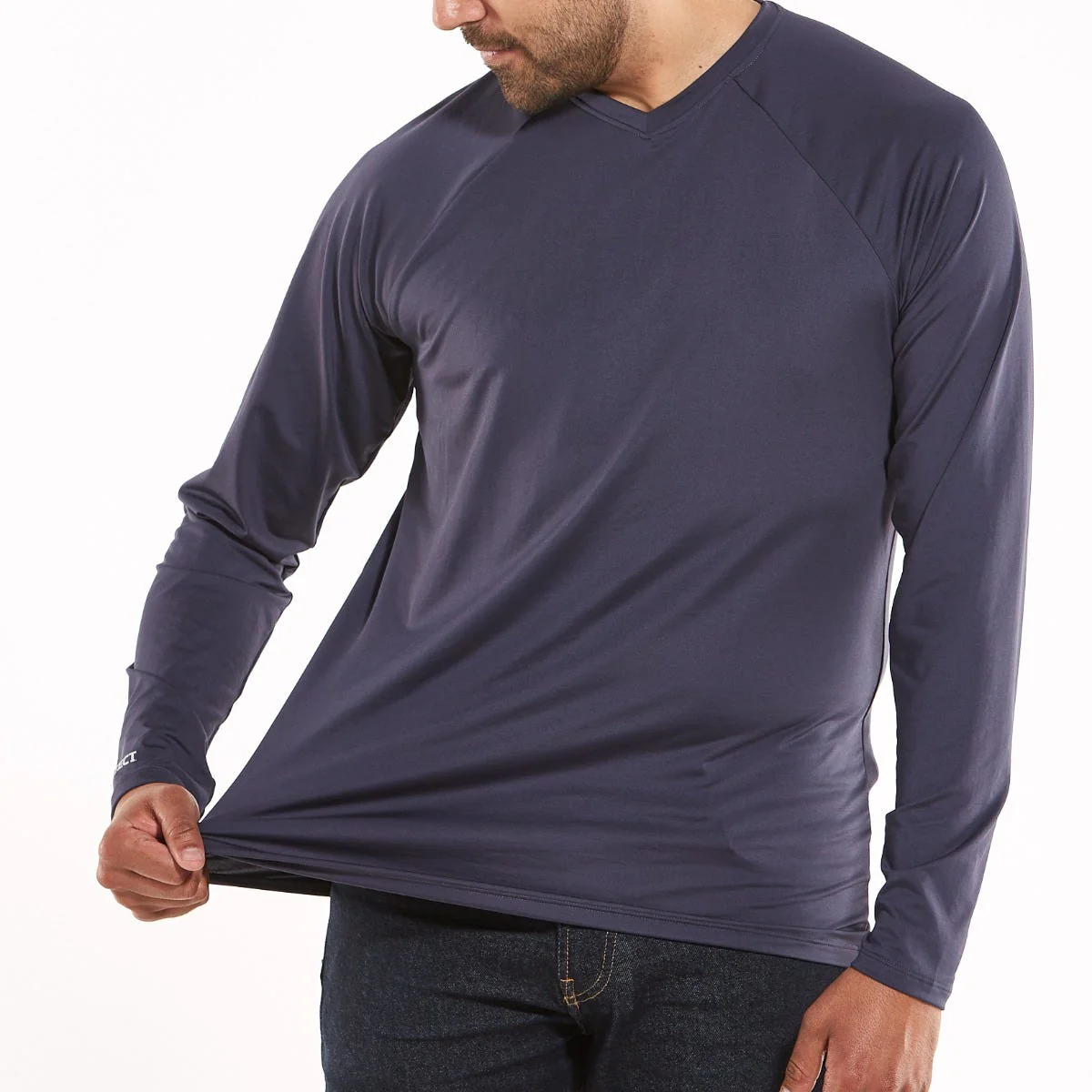 Men's Bosun V-Neck Long Sleeve Tee | Charcoal - Image 2