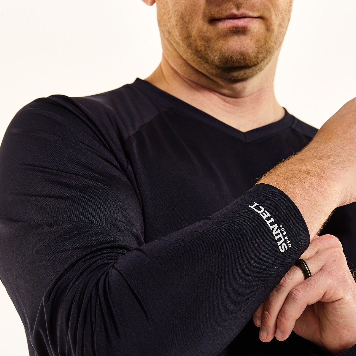 Men's Bosun V-Neck Long Sleeve Tee | Jet Black - Image 3