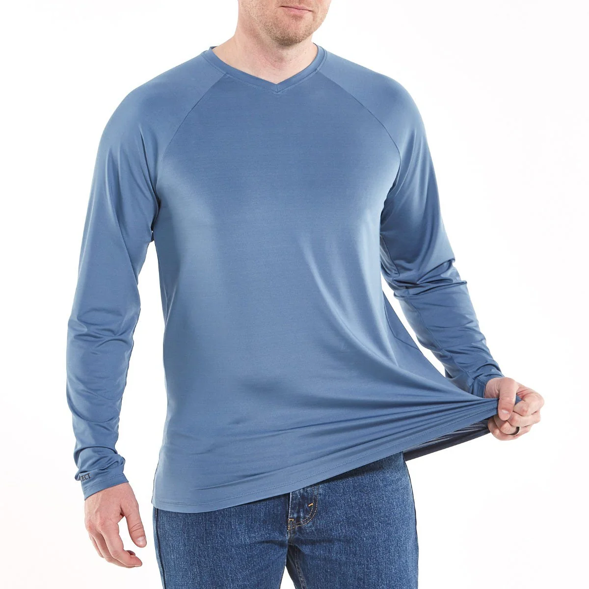 Men's Bosun V-Neck Long Sleeve Tee | Lake Water - Image 4