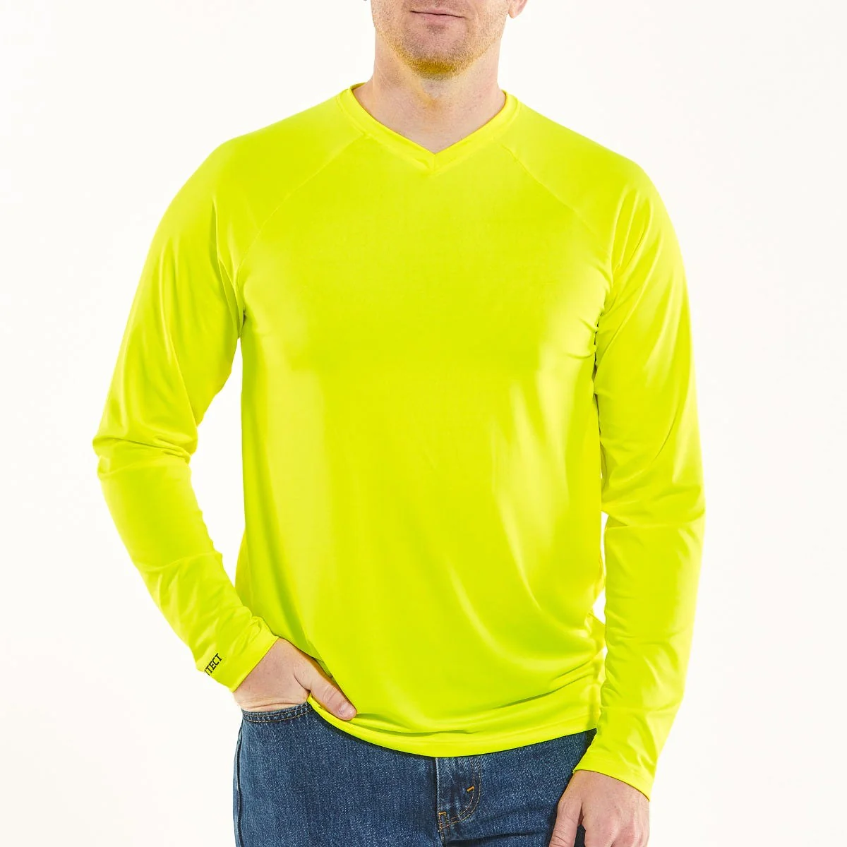 Men's Bosun V-Neck Long Sleeve Tee | Safety Yellow