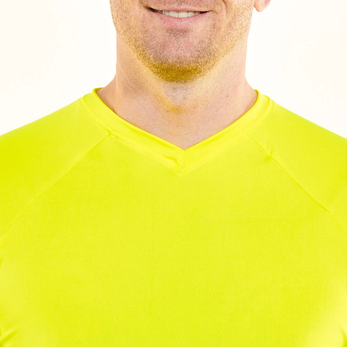 Men's Bosun V-Neck Long Sleeve Tee | Safety Yellow - Image 3