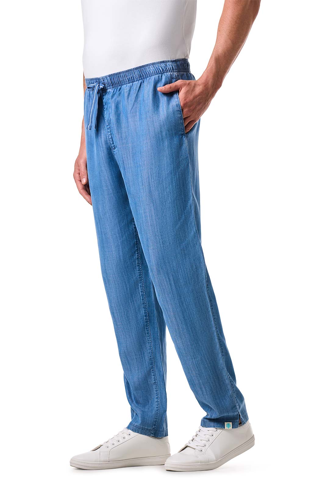 Men's Brickel Chambray Relaxed Fit Pants | Light Indigo Chambray - Image 3