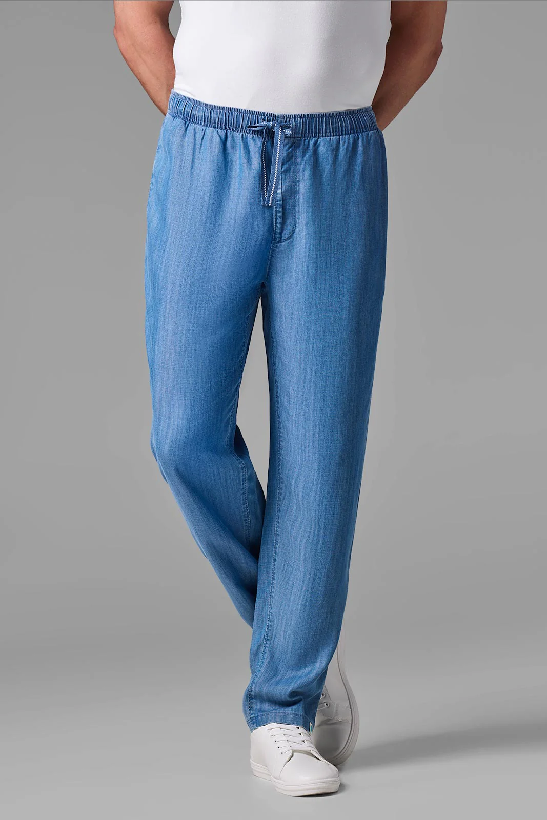 Men's Brickel Chambray Relaxed Fit Pants | Light Indigo Chambray