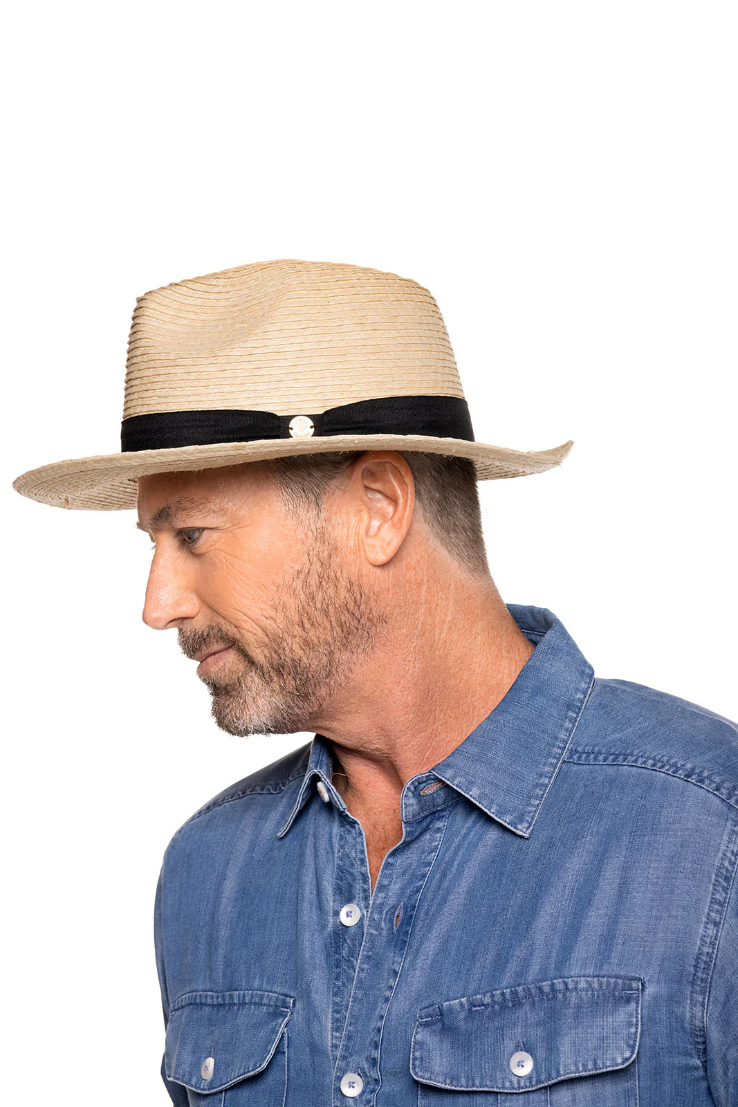 Men's Buri Straw Palm Fedora | Ivory - Image 2