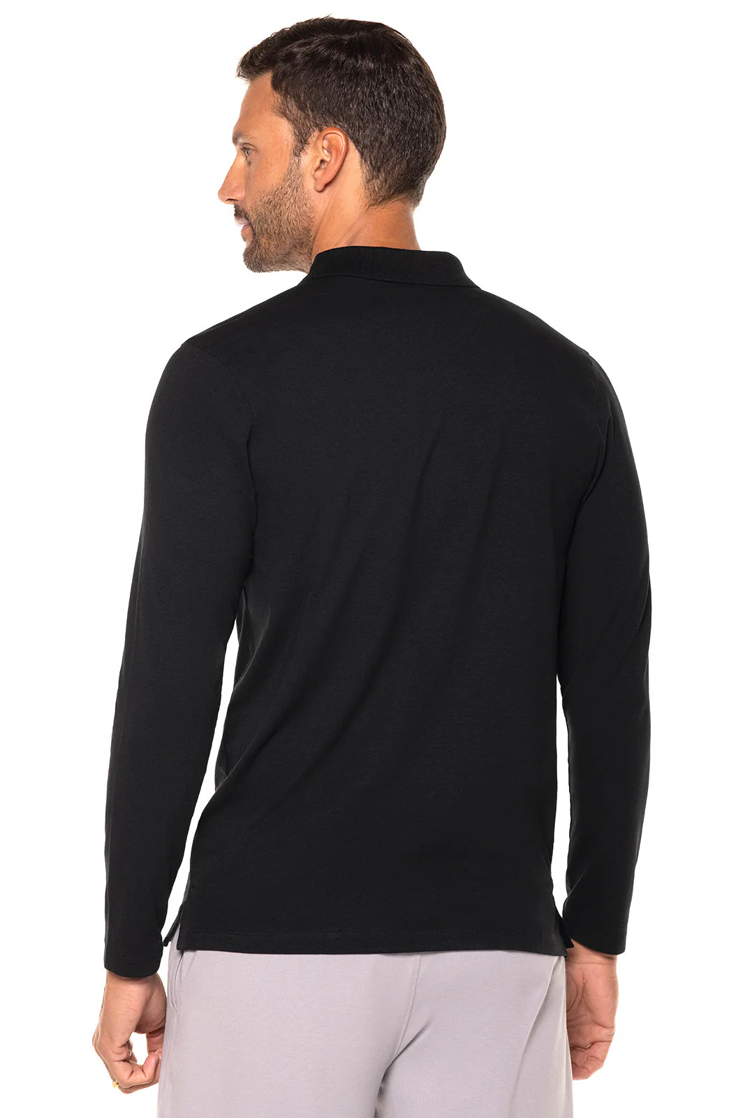 Men's Coppitt Long Sleeve Weekend Polo | Black - Image 2
