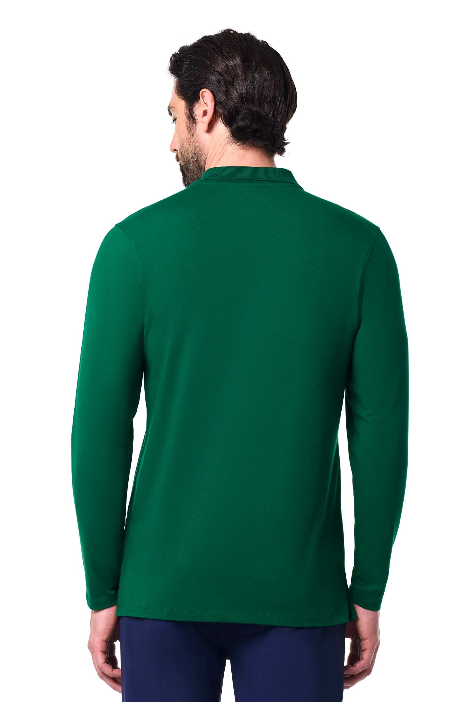 Men's Coppitt Long Sleeve Weekend Polo | Eden Green - Image 5
