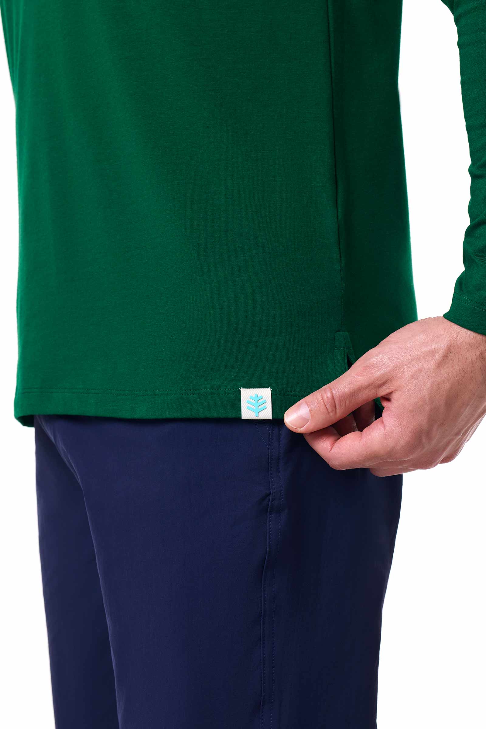 Men's Coppitt Long Sleeve Weekend Polo | Eden Green - Image 6