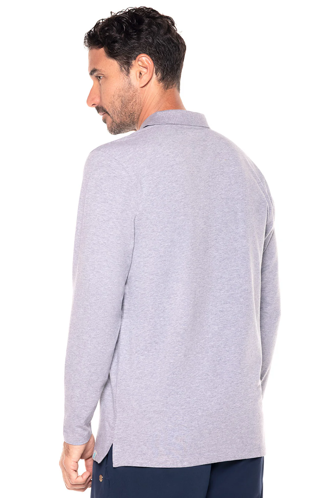 Men's Coppitt Long Sleeve Weekend Polo | Grey Heather - Image 2