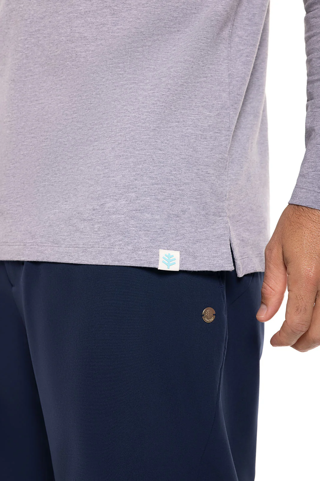 Men's Coppitt Long Sleeve Weekend Polo | Grey Heather - Image 5