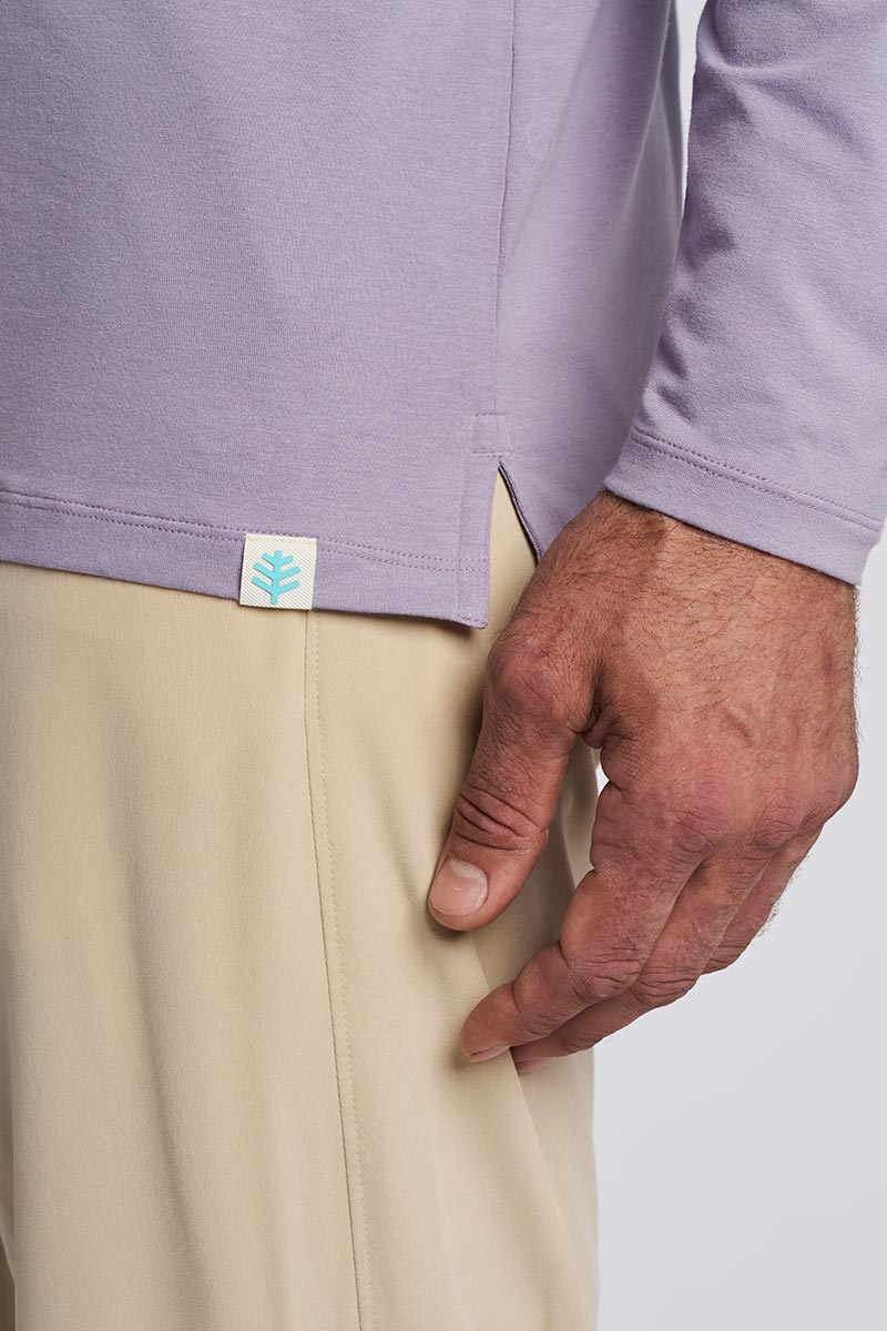 Men's Coppitt Long Sleeve Weekend Polo | Lavender Gray - Image 5