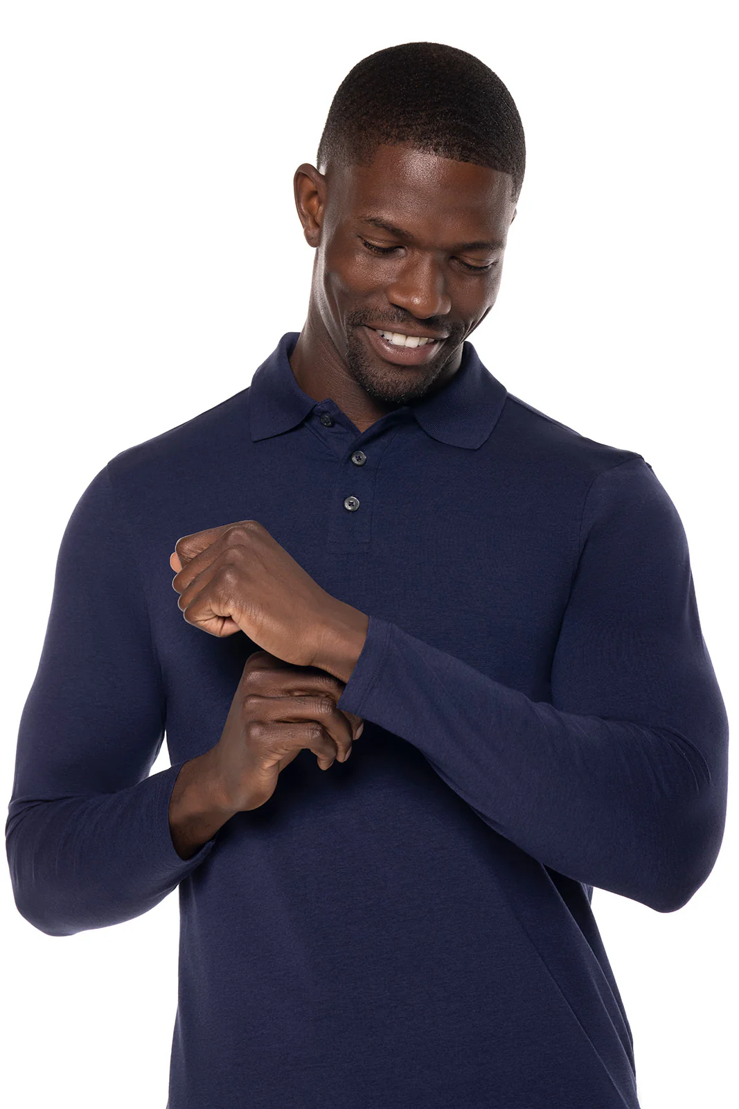Men's Coppitt Long Sleeve Weekend Polo | Navy - Image 5