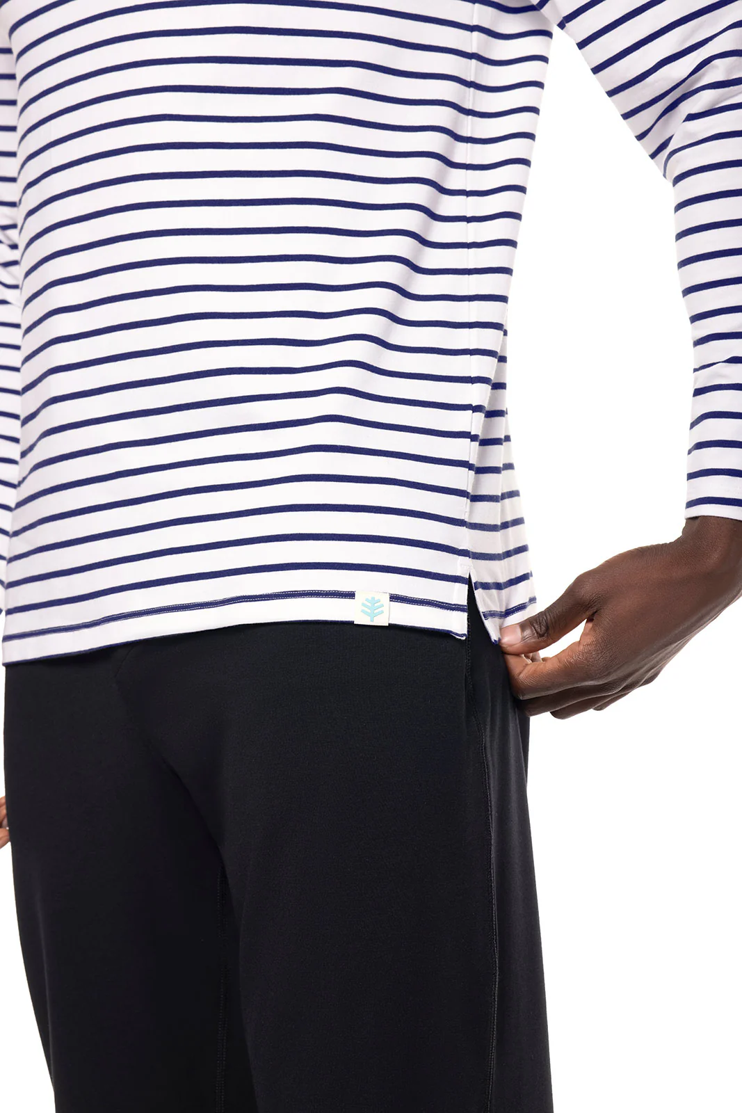 Men's Coppitt Long Sleeve Weekend Polo | White/Navy Stripe - Image 4