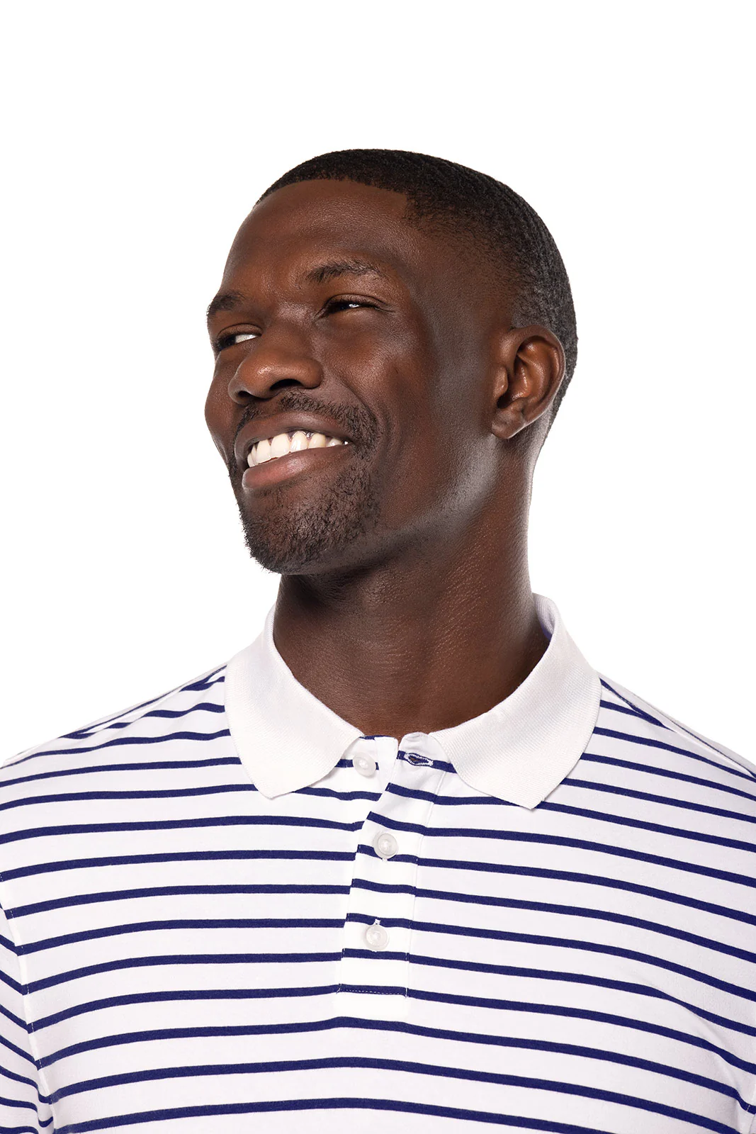 Men's Coppitt Long Sleeve Weekend Polo | White/Navy Stripe - Image 6
